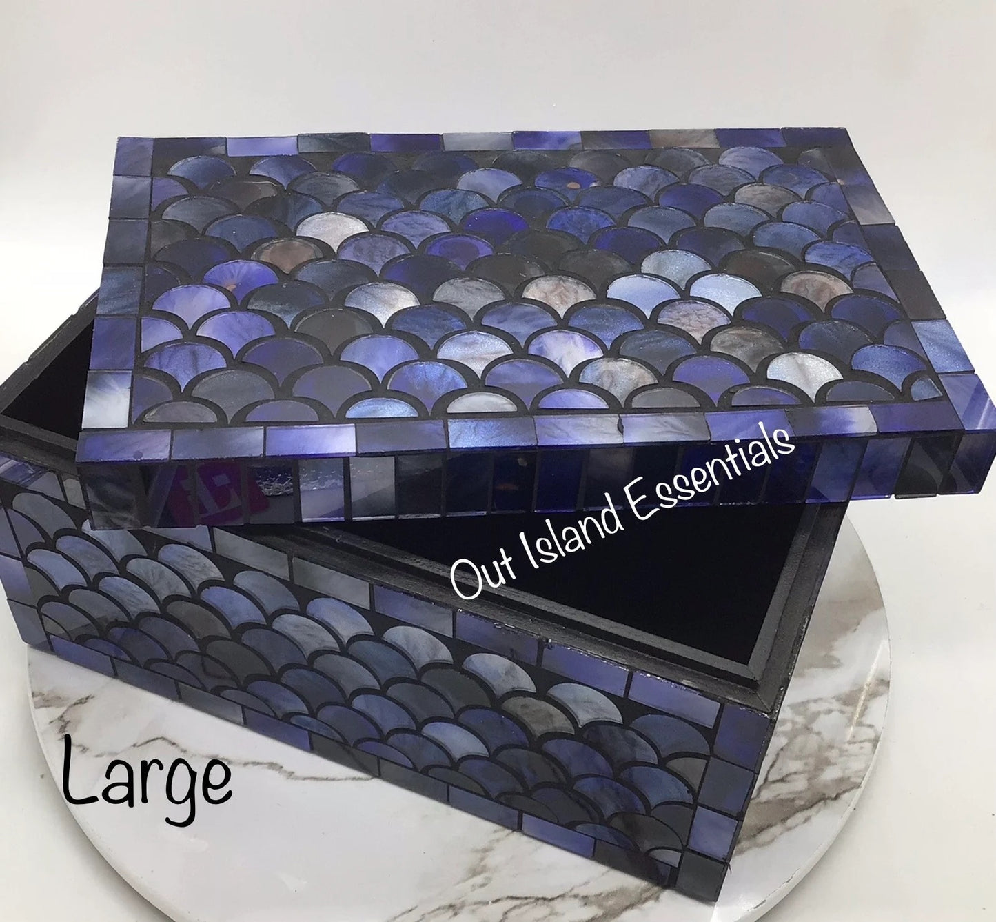 Glass Display Jewelry Box, Prayer Or Blessing Box Oyster Shell Box