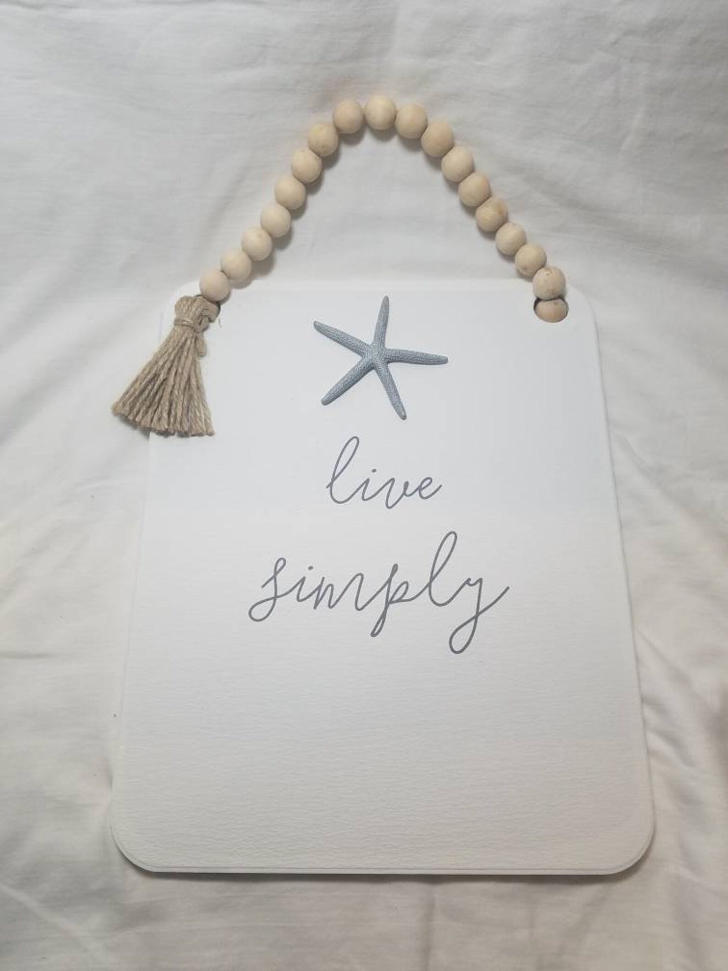 Live Simply Coastal Sign, Coastal Cottage Beach Sign, Starfish Sign