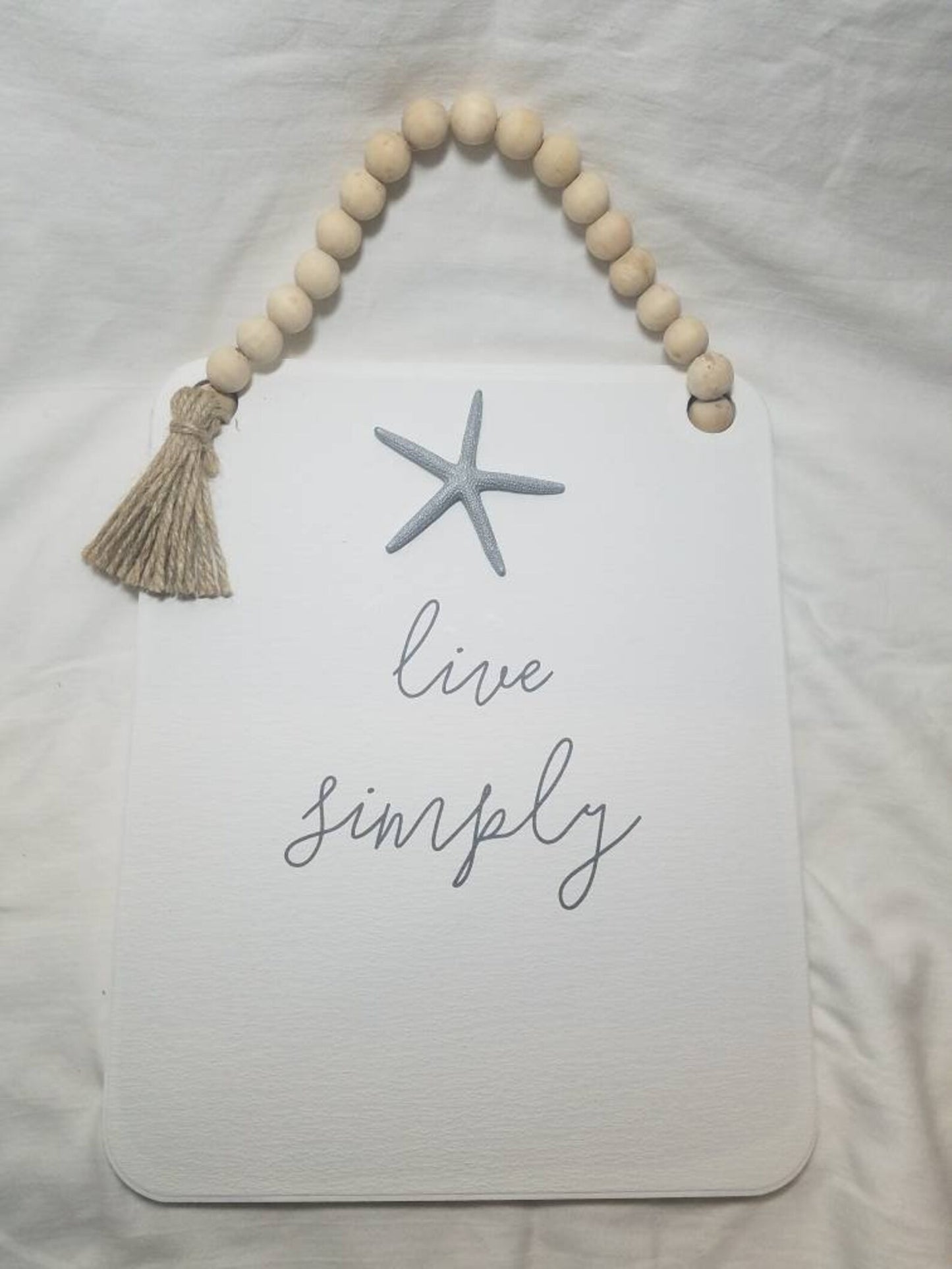 Live Simply Coastal Sign, Coastal Cottage Beach Sign, Starfish Sign