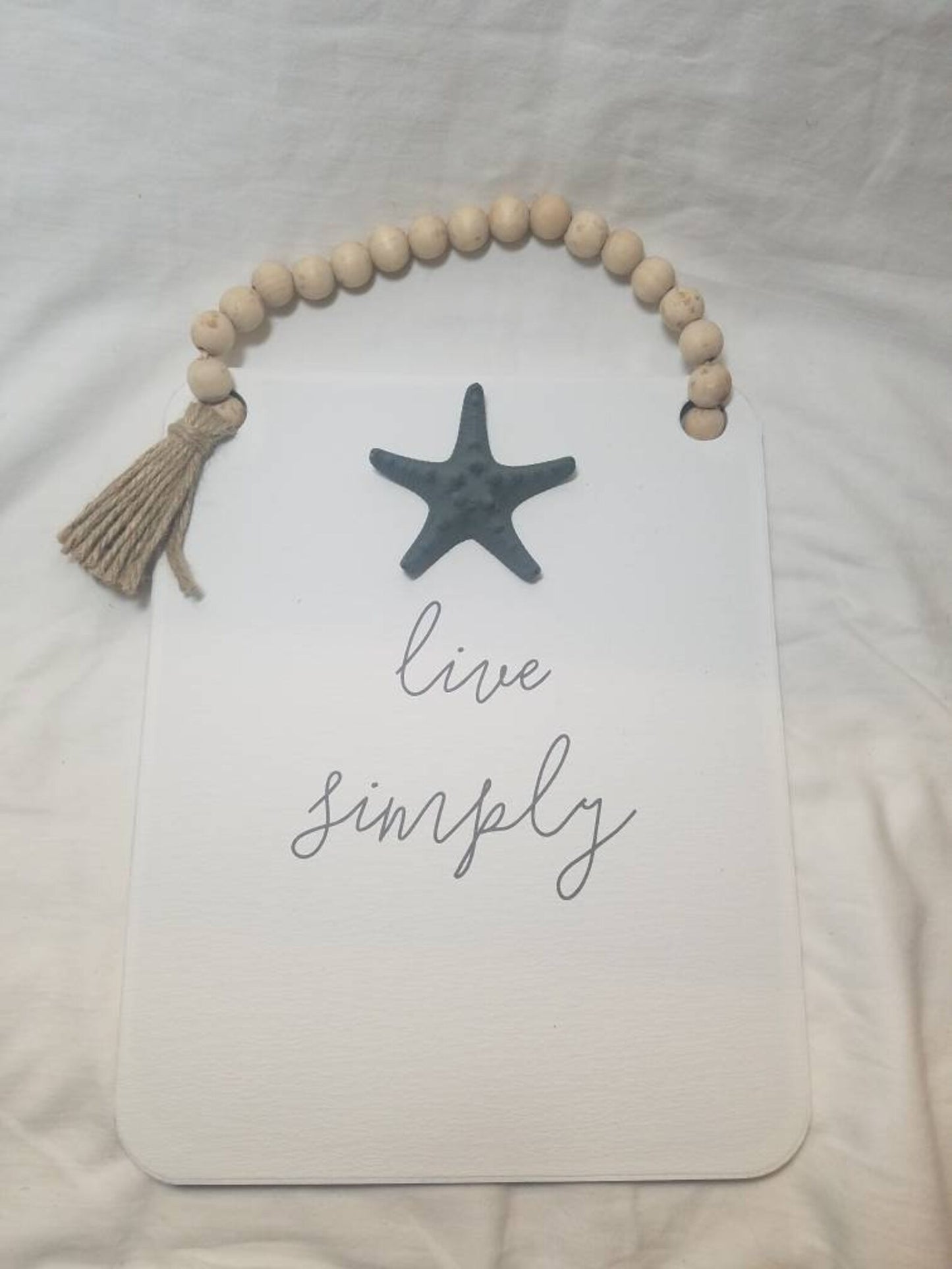 Live Simply Coastal Sign, Coastal Cottage Beach Sign, Starfish Sign