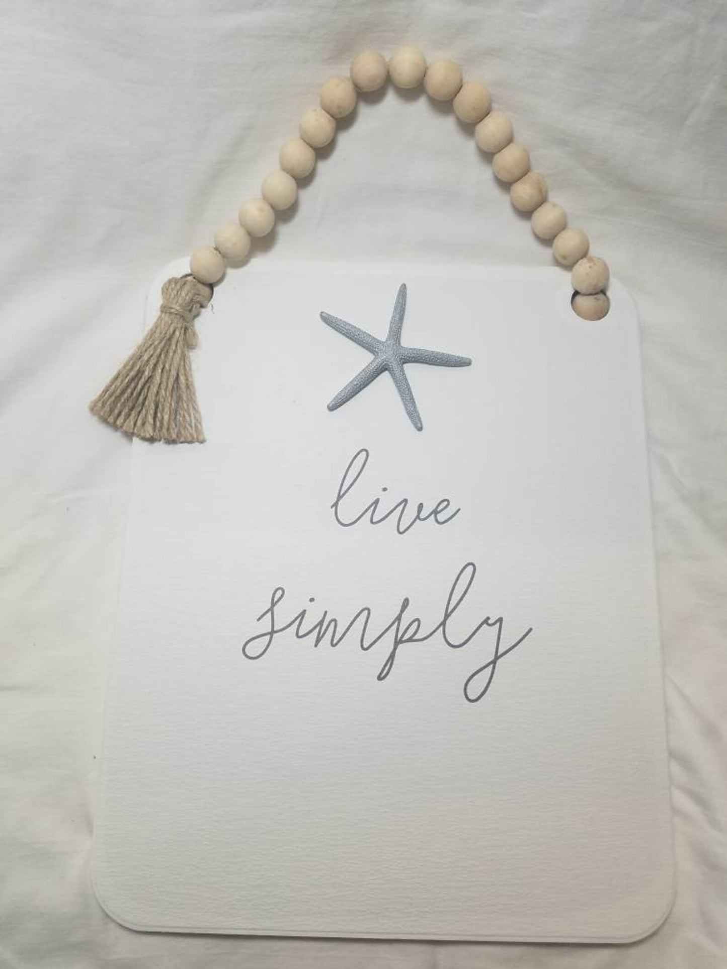 Live Simply Coastal Sign, Coastal Cottage Beach Sign, Starfish Sign