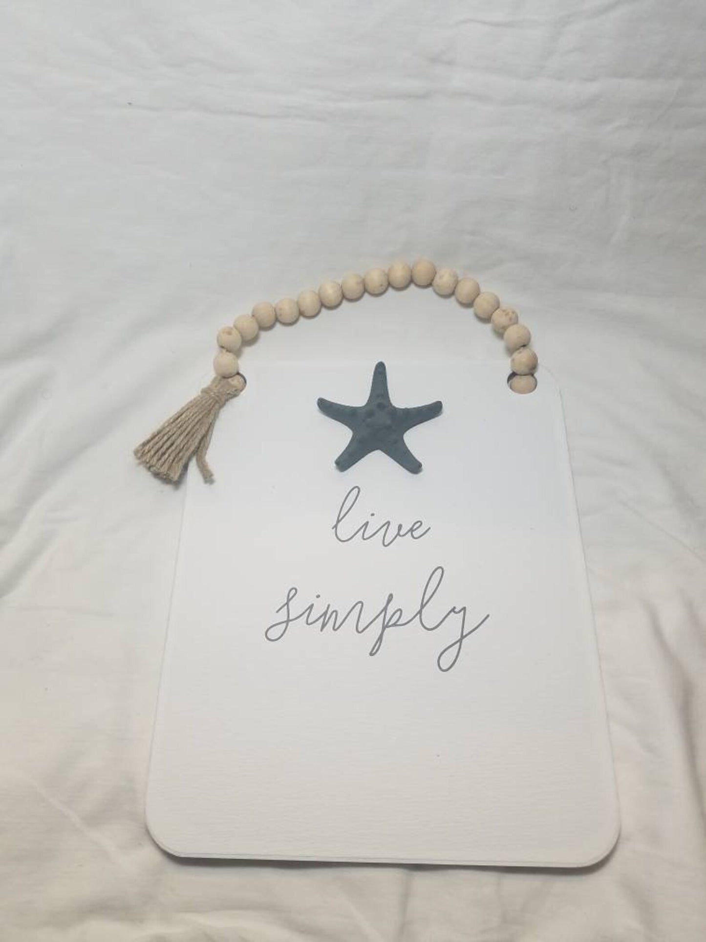 Live Simply Coastal Sign, Coastal Cottage Beach Sign, Starfish Sign
