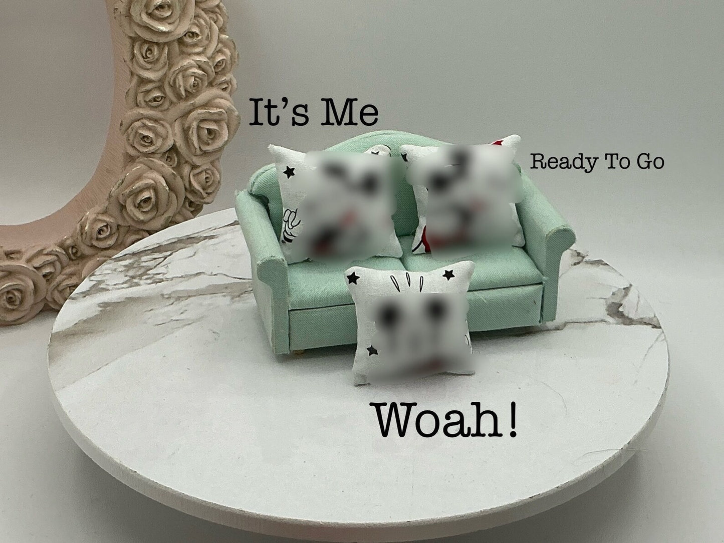 1 Pc. Dollhouse Miniature Famed Mouse Pillow | Handmade Mouse Pillows | Miniature 1:12 Scale Pillows | Dollhouse Accessories | OOAK Pillows