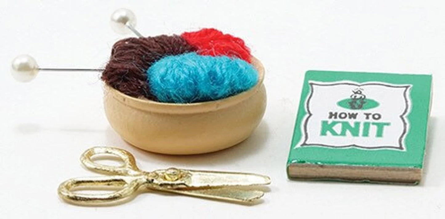 Miniature Dollhouse Knitting Kit Dollhouse Knitting Supplies 1:12 Scale