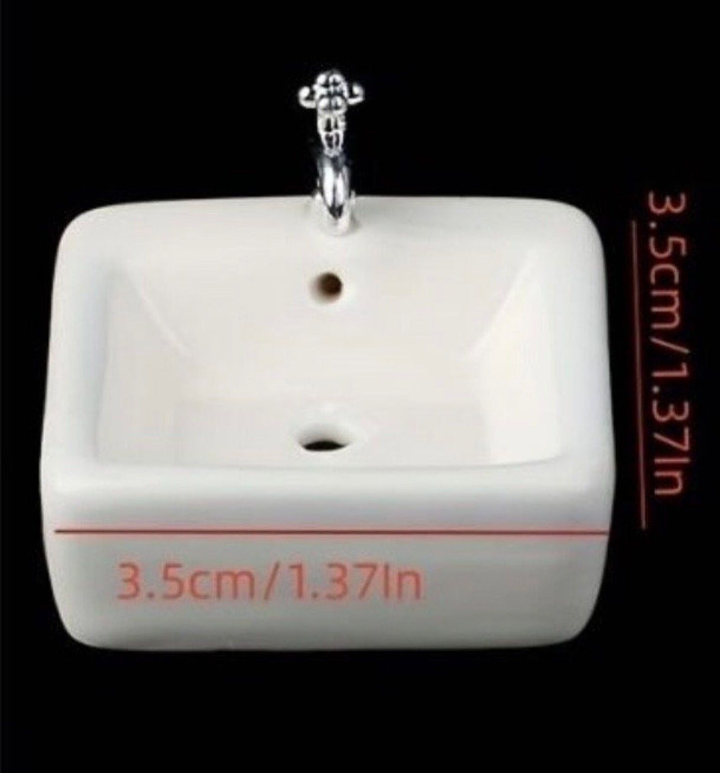 Miniature On Counter Bathroom Sink Miniature Porcelain Dollhouse Sink 1:12 Scale Countertop Sink