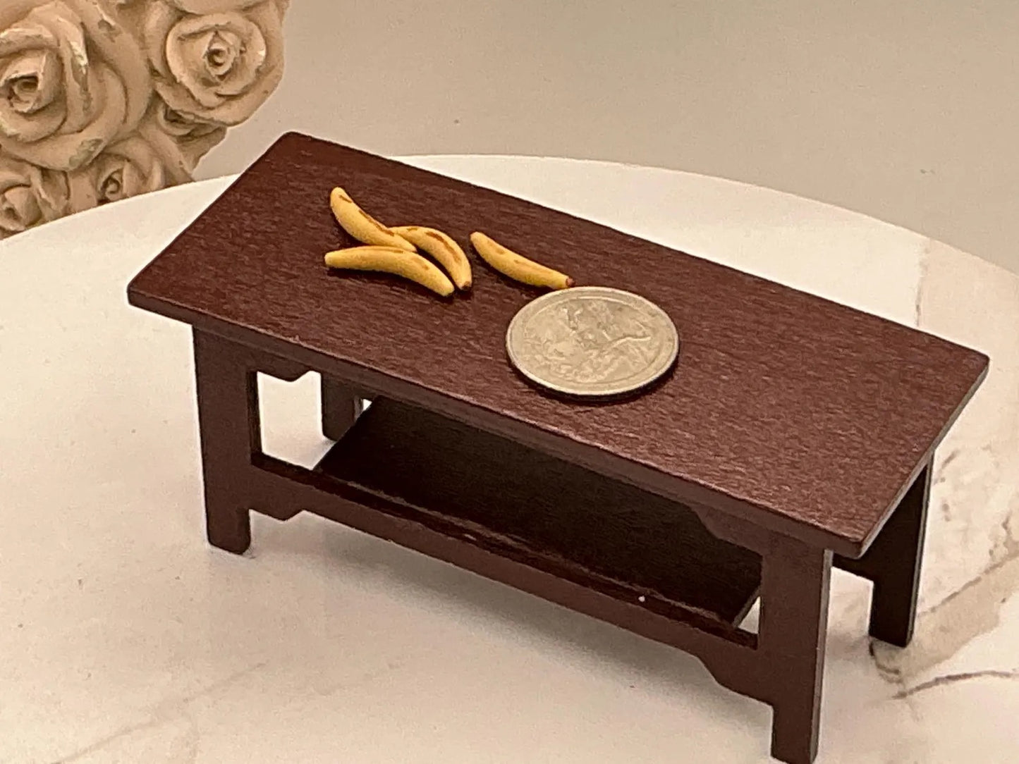 Miniature 4pc. Loose Bananas I Miniature Fruits I Miniature Dollhouse Food I Miniature Fruits Display