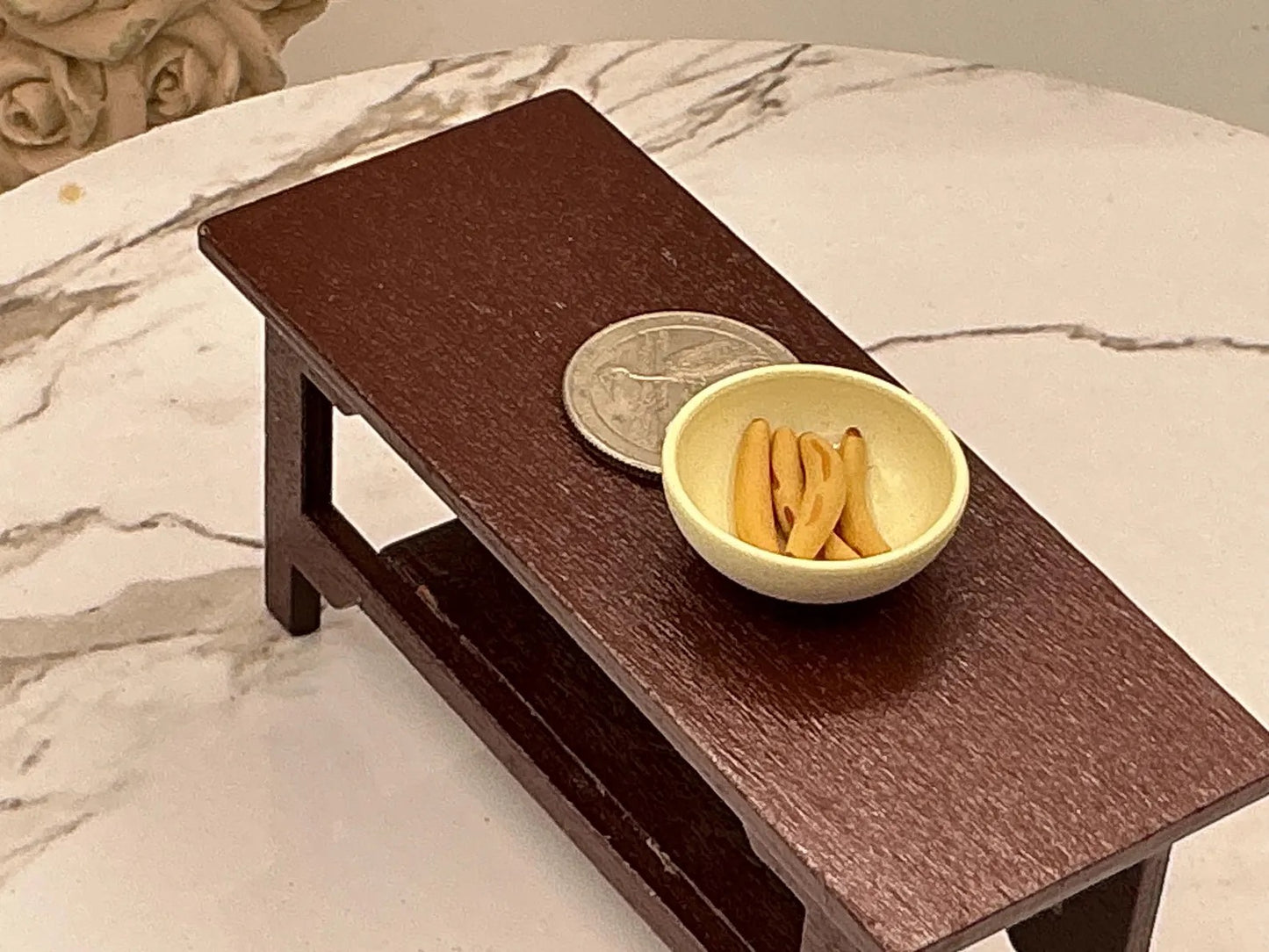 Miniature 4pc. Loose Bananas I Miniature Fruits I Miniature Dollhouse Food I Miniature Fruits Display