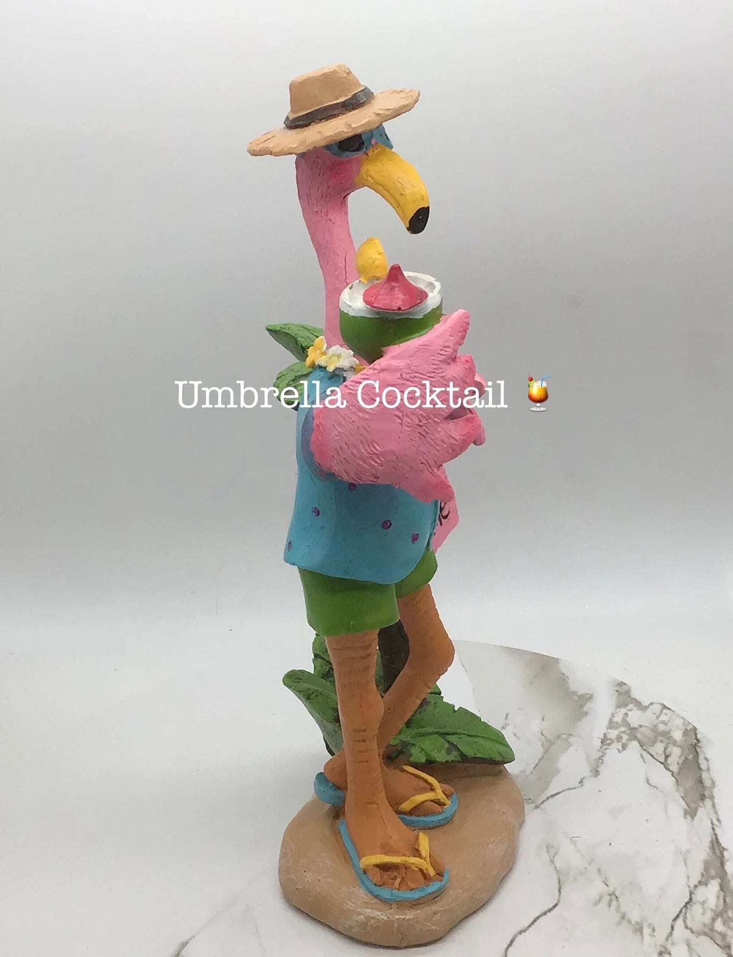 Welcome Flamingo Statue I Cocktail Flamingo I Funny Flamingo Statue I Beach Flamingo I Tipsy Flamingo Table Decor