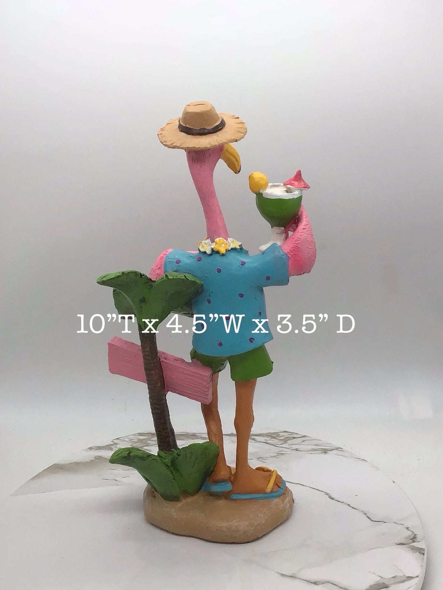 Welcome Flamingo Statue I Cocktail Flamingo I Funny Flamingo Statue I Beach Flamingo I Tipsy Flamingo Table Decor