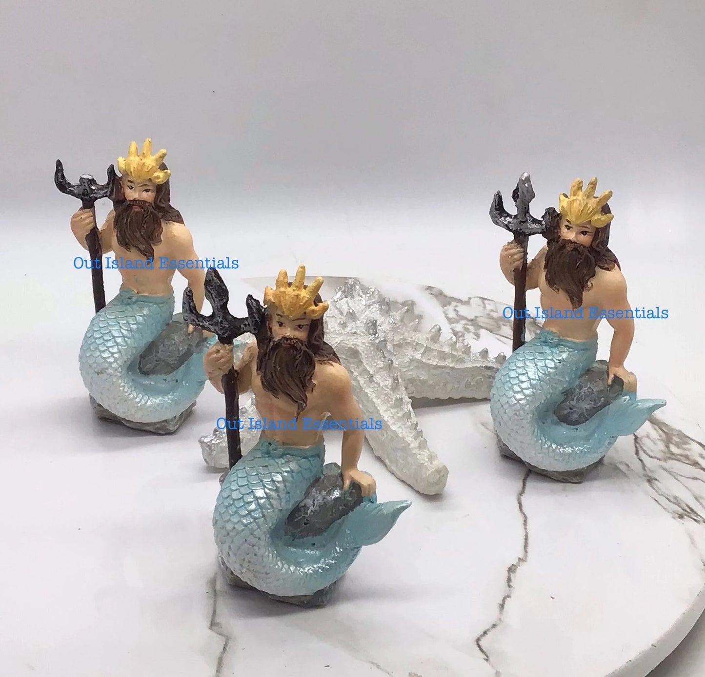 The Littlest Mermaid Or King Triton Statues, Mini Mermaid Or King Triton