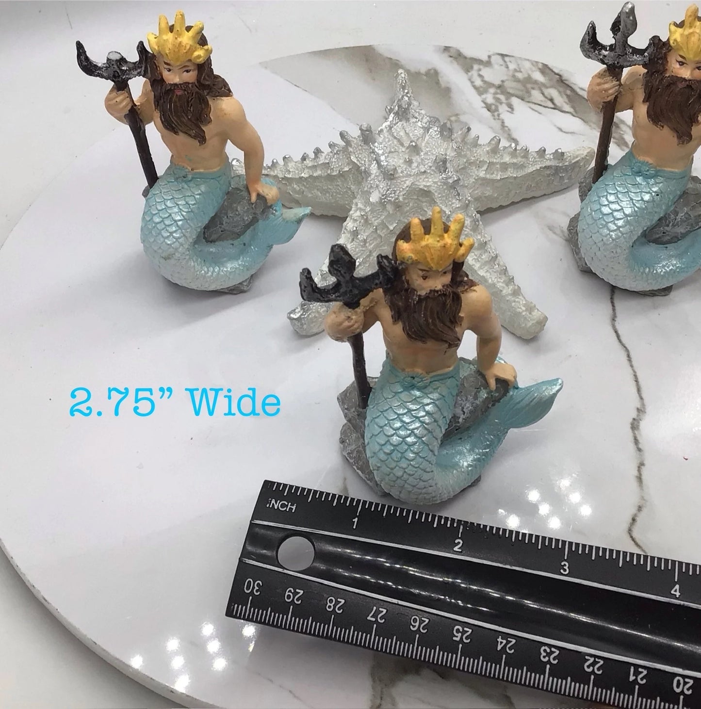 The Littlest Mermaid Or King Triton Statues, Mini Mermaid Or King Triton