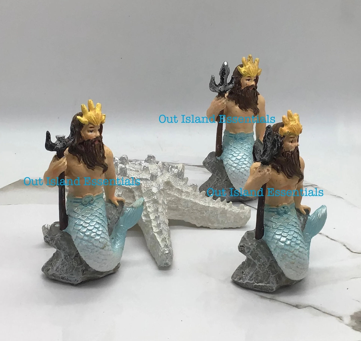 The Littlest Mermaid Or King Triton Statues, Mini Mermaid Or King Triton