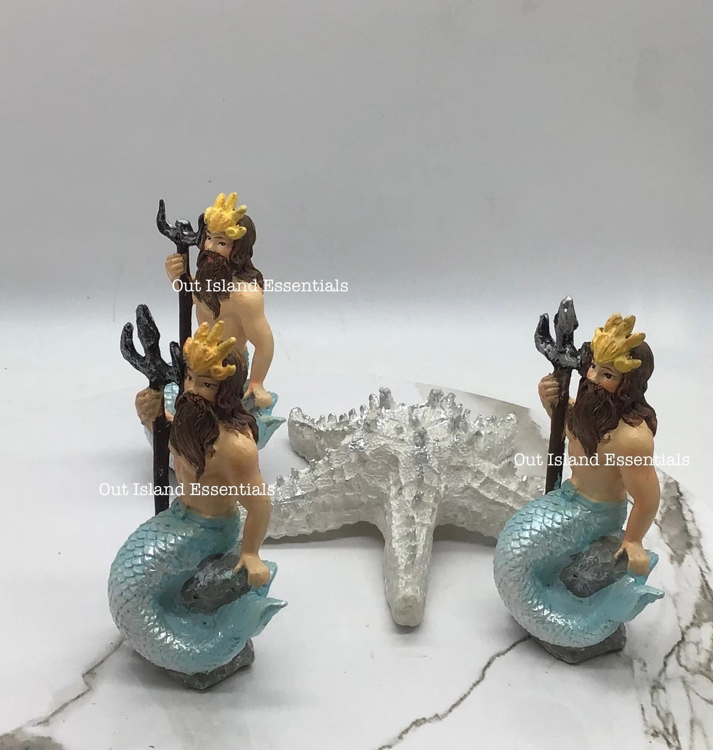 The Littlest Mermaid Or King Triton Statues, Mini Mermaid Or King Triton