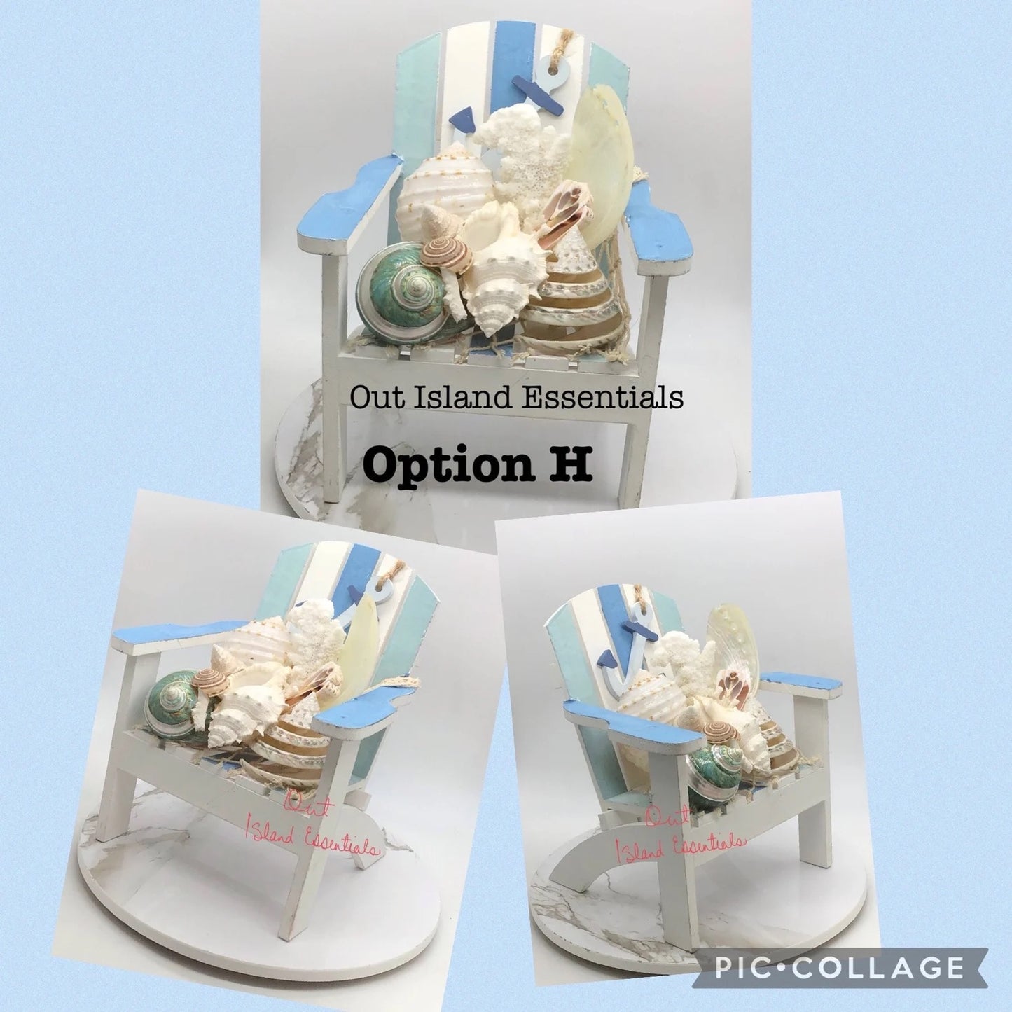 Centerpiece Adirondack Chair | Coastal Beach Decor | Real Coral Chair Decoration | Table Top Decor | Oversized Coastal Mini Chair