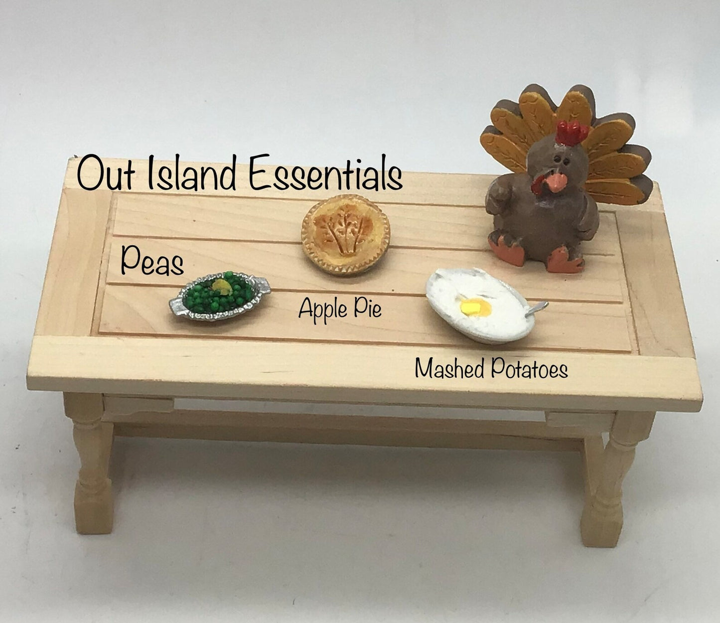 Happy Miniature Thanksgiving Dinner I Dollhouse Miniature Thanksgiving Food I Mini Thanksgiving Decor I Miniature 1:12 Scale Thanksgiving