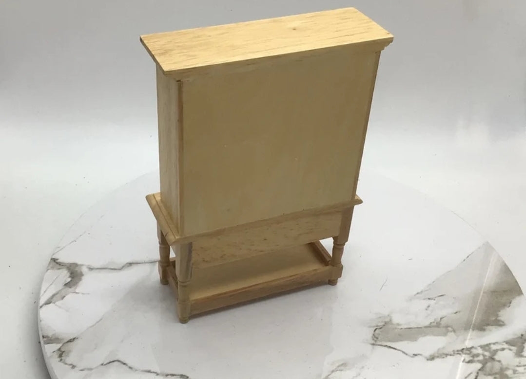 Miniature Oak Hutch I Dollhouse Miniature Hutch I Miniature 1:12 Scale Furniture