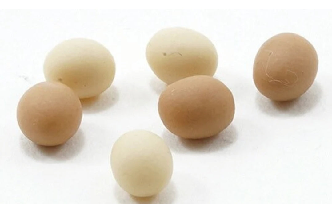 Miniature 6 Pc Loose Eggs I Miniature Dollhouse Cooking I 1:12 Scale Dollhouse Breakfast Foods