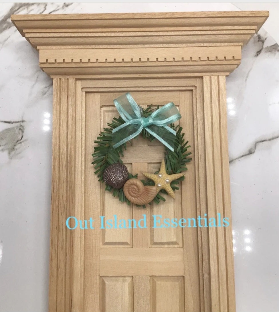 1 Pc. Artsian Made Dollhouse Miniature Wreath I Miniature Doll Wreath I Miniature Coastal Decor I 1:12 Scale | Miniature Coastal Wreath