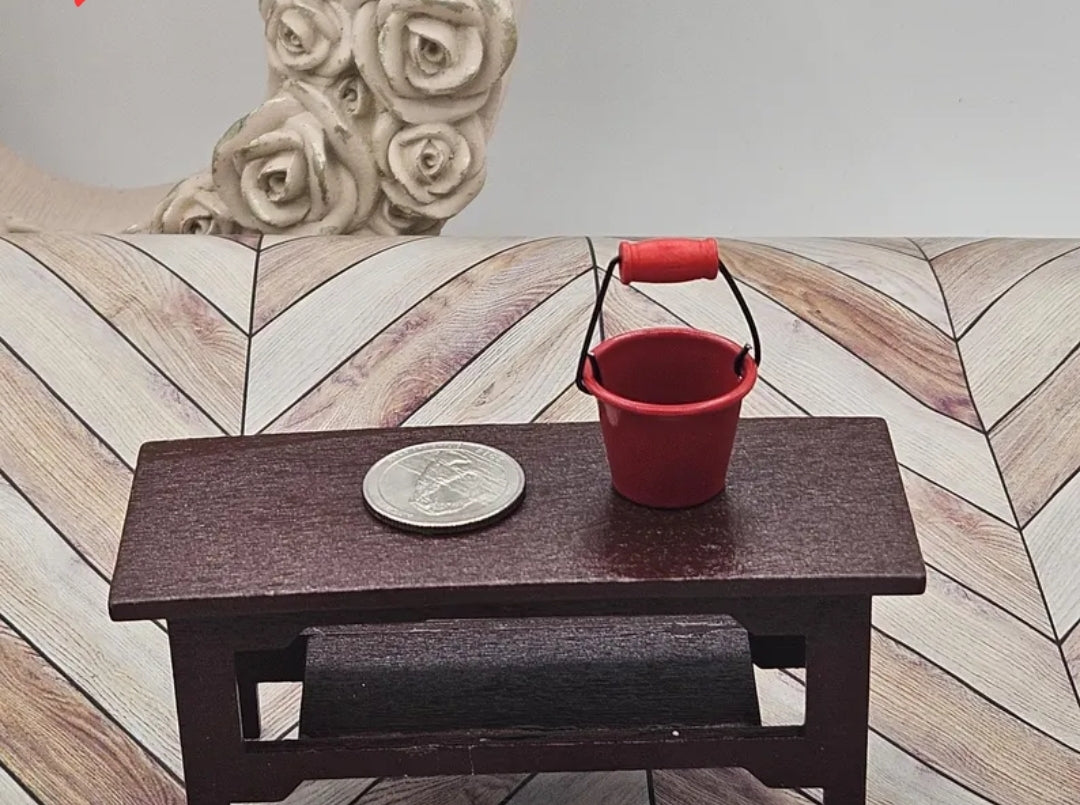 1:12 Scale Dollhouse Miniature Red Bucket