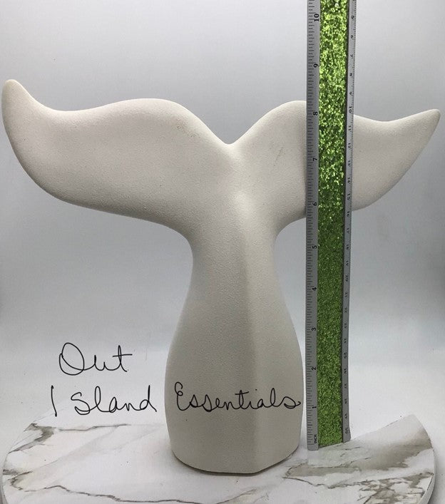 What A Tail | Wavy Whale Tail Decoration | Relaxing Calming Whale Tail | Coastal Decor | Peaceful Ceramic Whale Tail