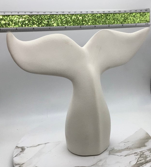What A Tail | Wavy Whale Tail Decoration | Relaxing Calming Whale Tail | Coastal Decor | Peaceful Ceramic Whale Tail