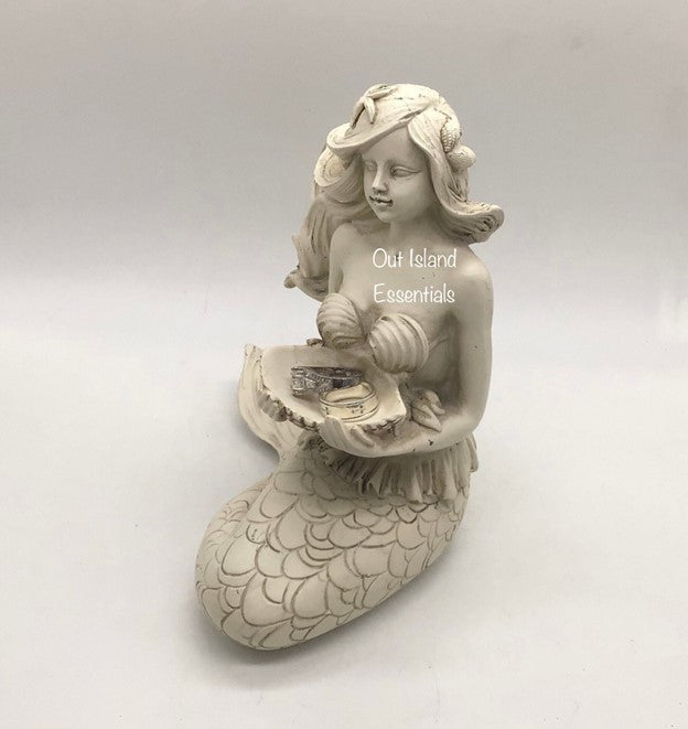 Mermaid Holding Clam Statue | Mermaid Decoration | Daydreaming Mermaid | Relaxing Mermaid | Mermaid Decor I A Mermaid And Her Shell