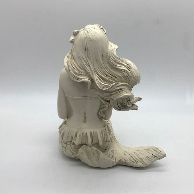 Mermaid Holding Clam Statue | Mermaid Decoration | Daydreaming Mermaid | Relaxing Mermaid | Mermaid Decor I A Mermaid And Her Shell