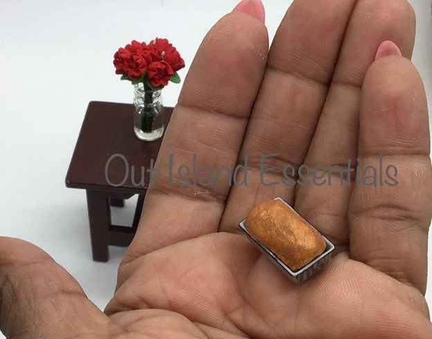 Dollhouse Loaf Of Bread I Miniature Doll Bread Loaf In Pan I Miniature Dollhouse Food I 1:12 Scale Dollhouse Accessories