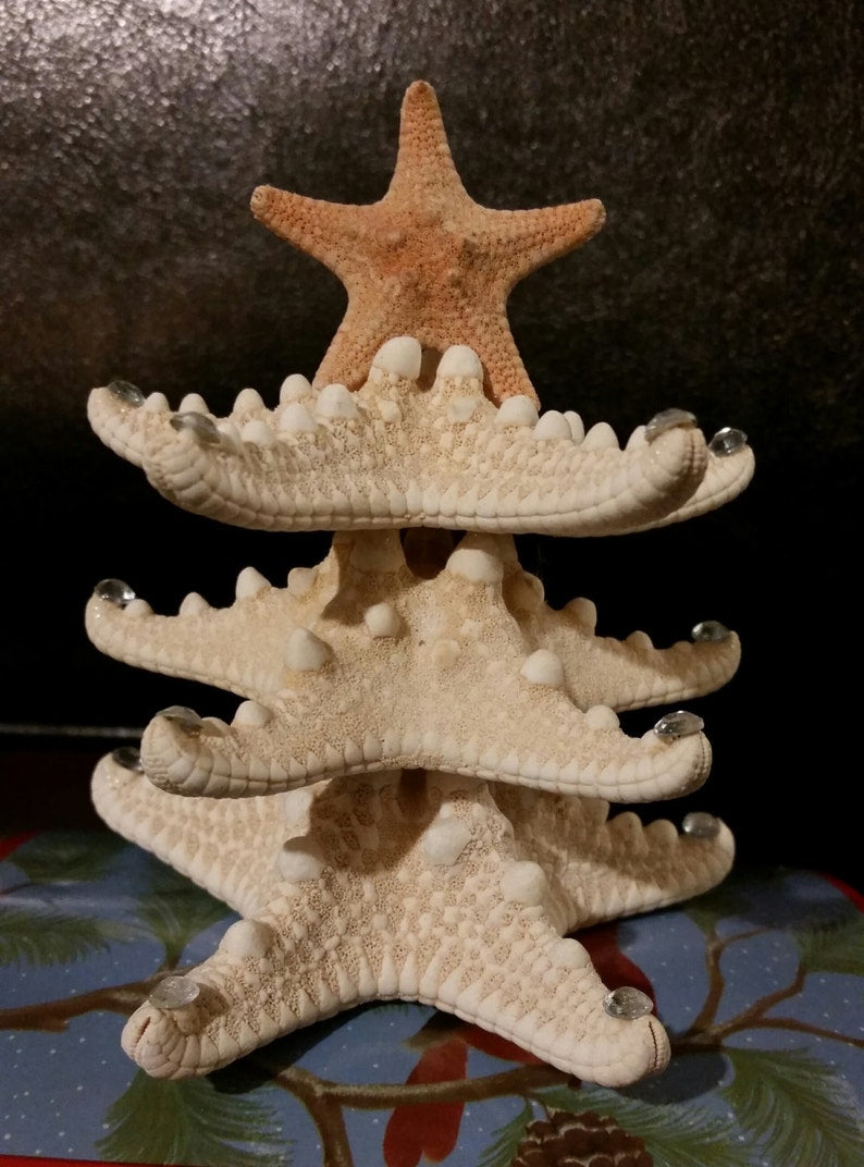 Starfish Christmas Tree Decoration, Rhinestone Starfish Christmas Tree