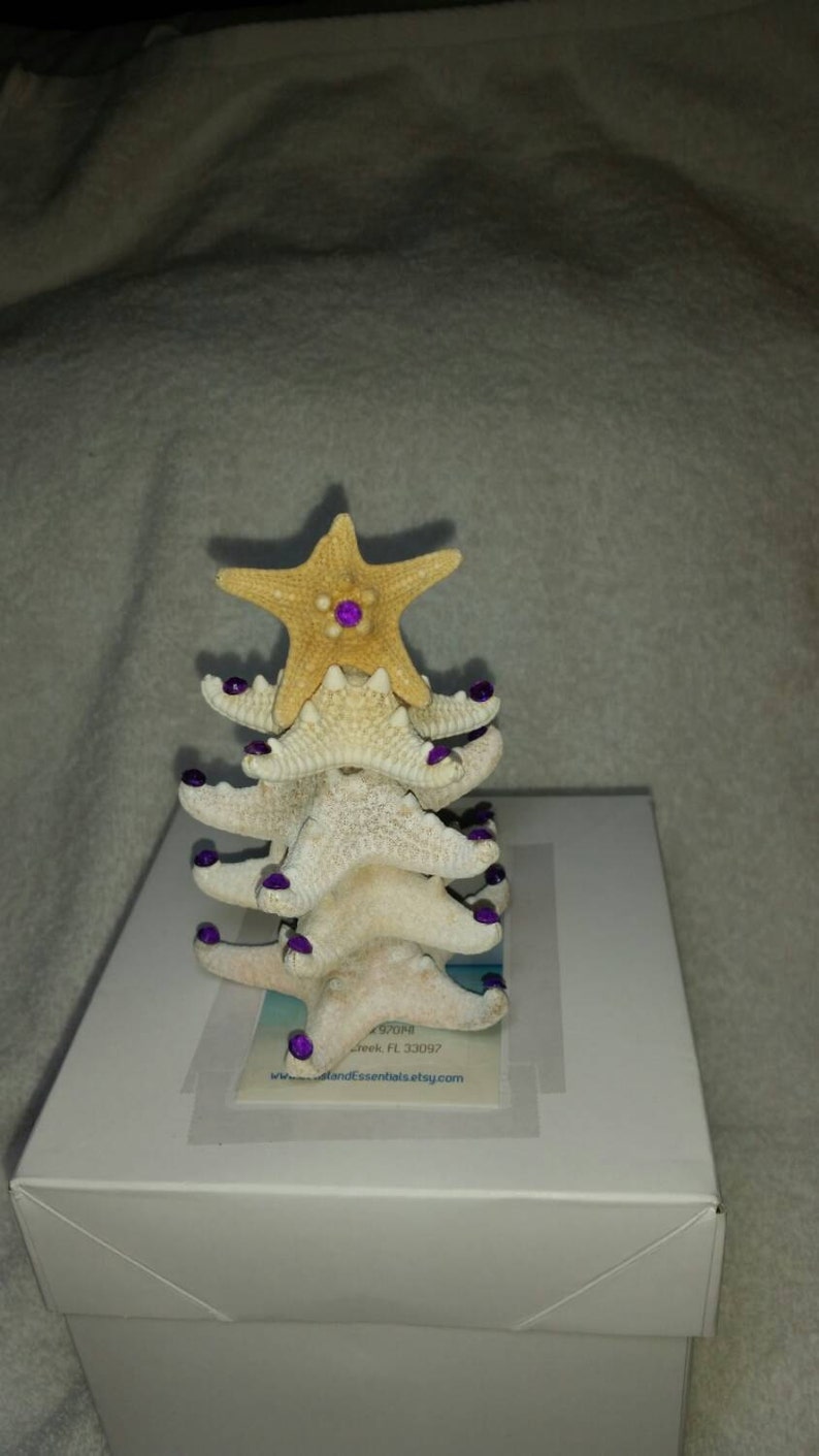 Starfish Christmas Tree Decoration, Rhinestone Starfish Christmas Tree