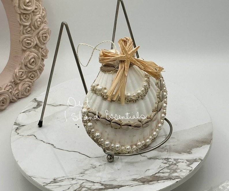 Clam Shell Christmas Ornament I Coastal Christmas Ornament I Scallop Clam Ornament I Seashell Christmas Ornament