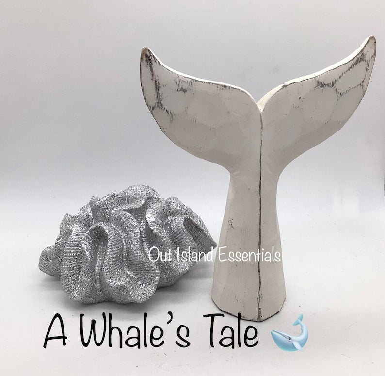 What A Tail | Whale Tail Decoration | Relaxing Calming Whale Tail | Coastal Decor | Peaceful Resin Carved Whale Tail