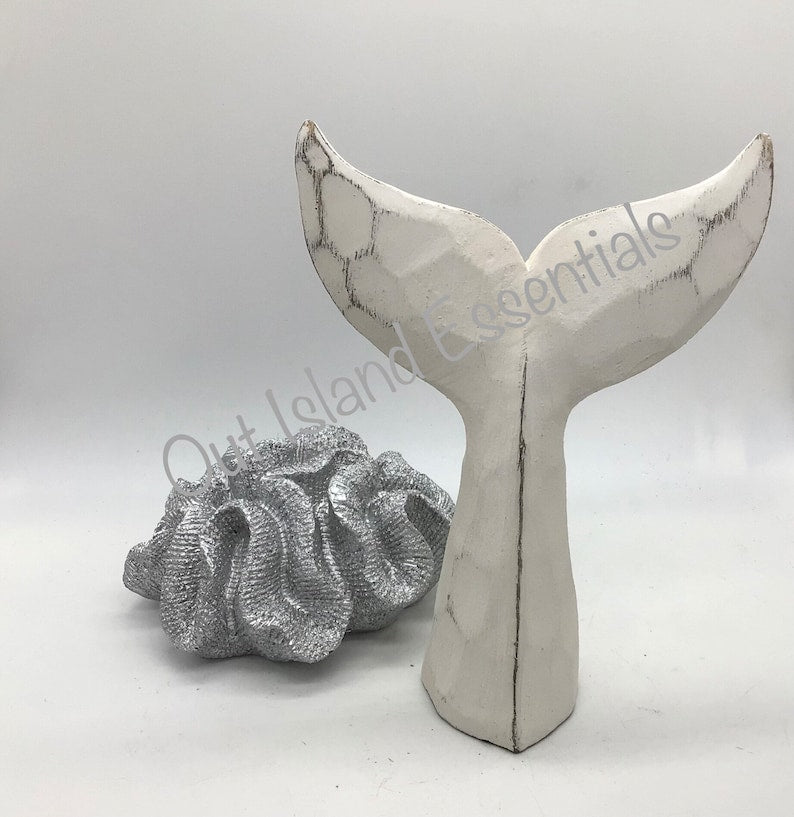 What A Tail | Whale Tail Decoration | Relaxing Calming Whale Tail | Coastal Decor | Peaceful Resin Carved Whale Tail