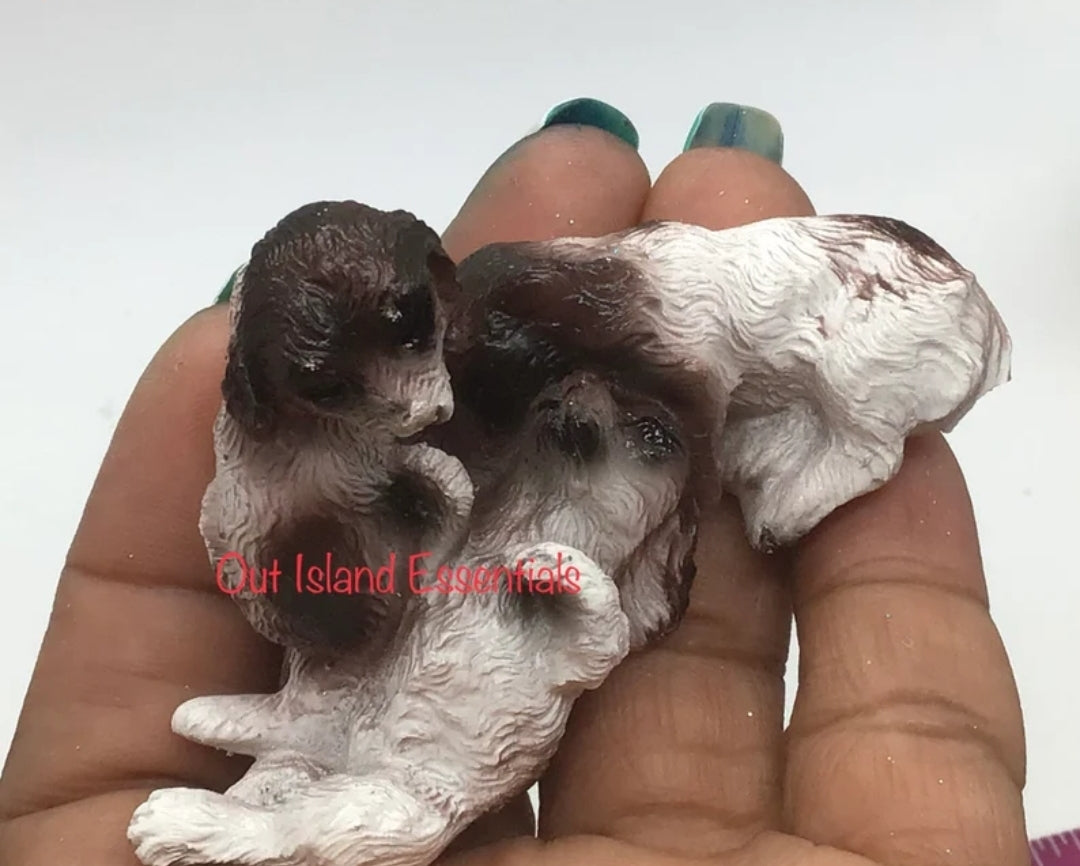 Miniature Dog I Dollhouse Miniature Pet I Miniature Furry Pets I Three Miniature Playing Dogs