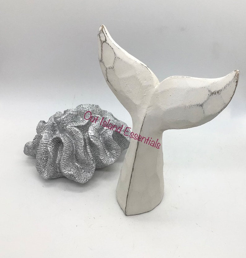What A Tail | Whale Tail Decoration | Relaxing Calming Whale Tail | Coastal Decor | Peaceful Resin Carved Whale Tail