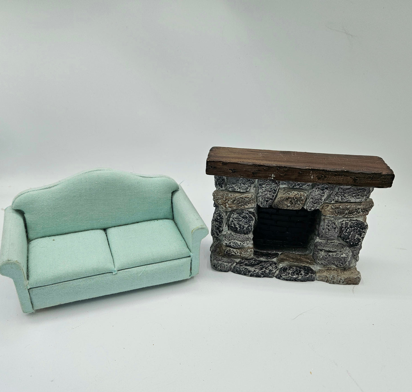 Miniature Dollhouse Ceiling To Floor Stone Fireplace | Dollhouse Miniature Gorgeous Stone Fireplace 1:12 Scale