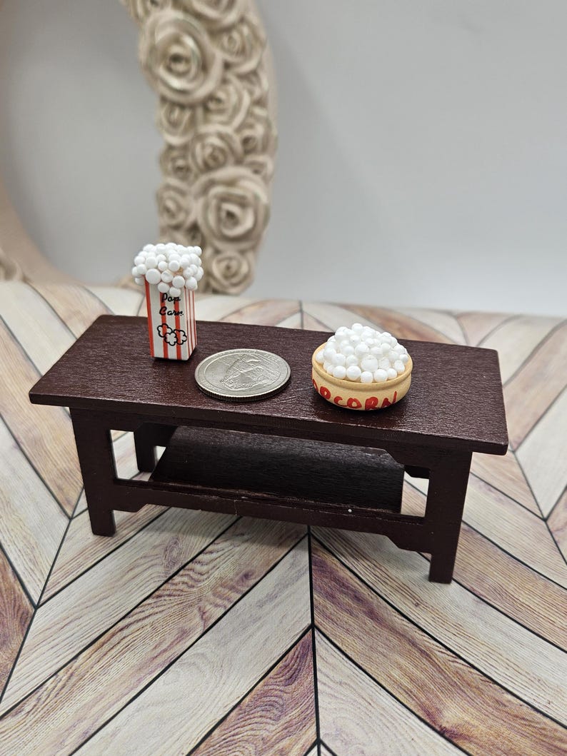 Miniature Dollhouse Popcorn I Miniature Doll Movie Snacks I Miniature Food I 1:12 Scale Dollhouse Accessories I Bowl Or Box Of Popcorn