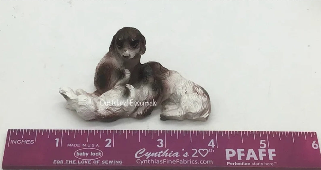 Miniature Dog I Dollhouse Miniature Pet I Miniature Furry Pets I Three Miniature Playing Dogs