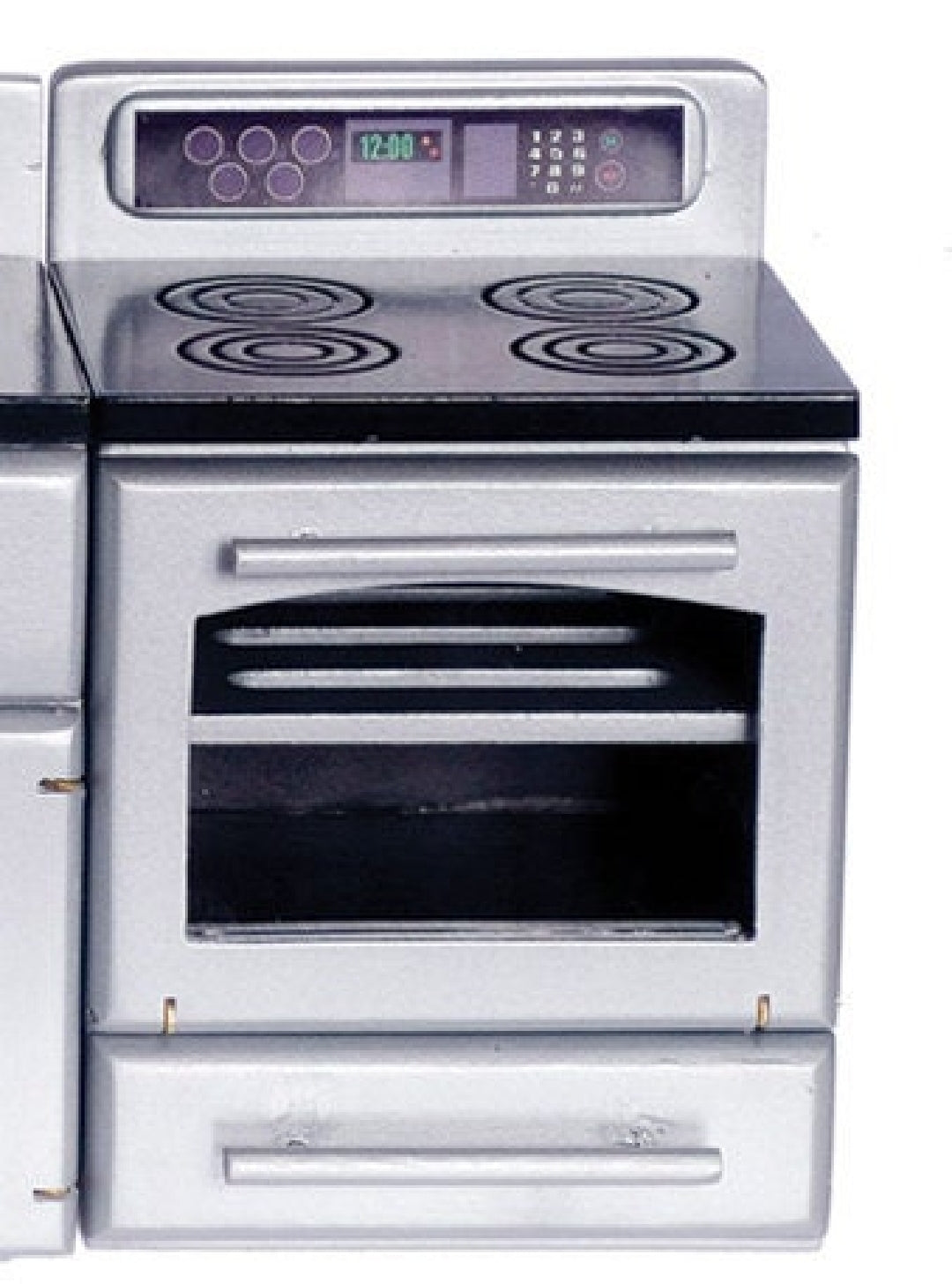 Miniature Modern Stove I Miniature Silver Stove With Oven I Miniature Kitchen Essentials I Miniature 1:12 Scale Stove