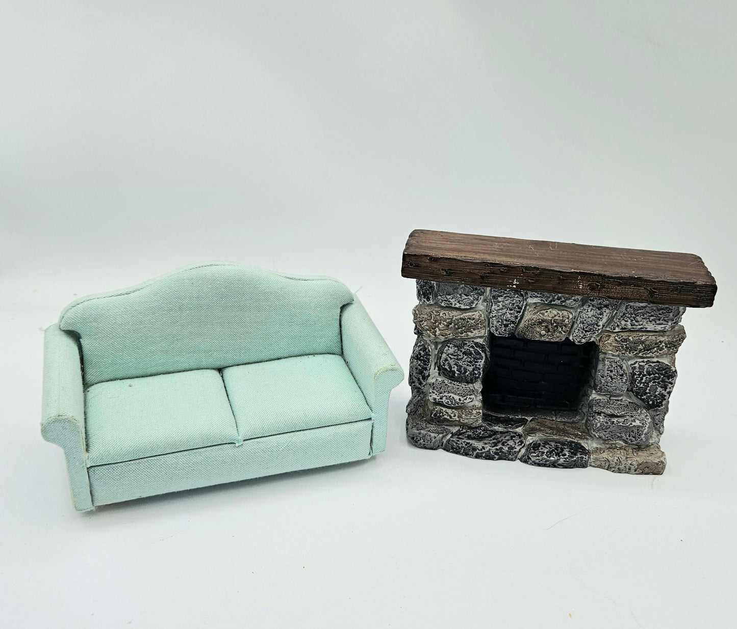 Miniature Dollhouse Ceiling To Floor Stone Fireplace | Dollhouse Miniature Gorgeous Stone Fireplace 1:12 Scale