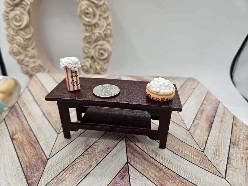 Miniature Dollhouse Popcorn I Miniature Doll Movie Snacks I Miniature Food I 1:12 Scale Dollhouse Accessories I Bowl Or Box Of Popcorn