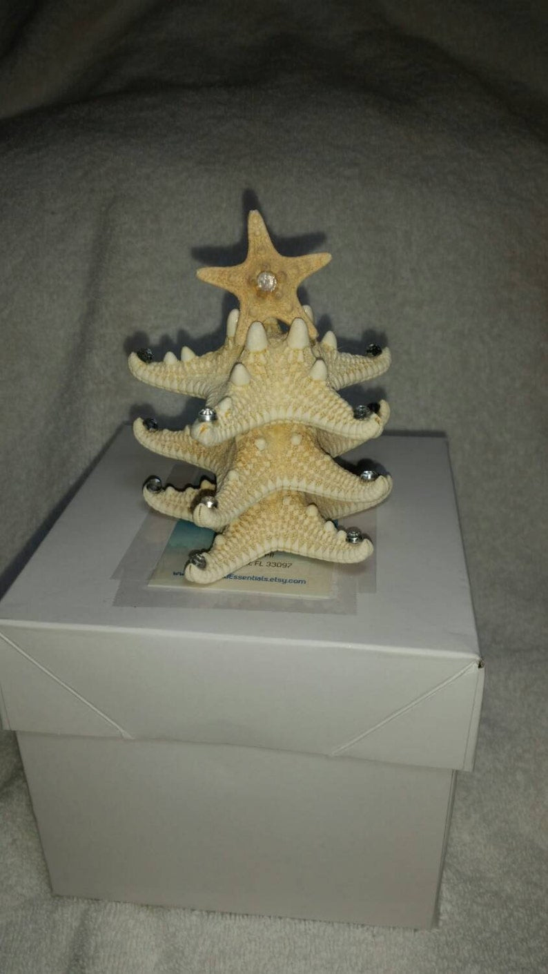 Starfish Christmas Tree Decoration, Rhinestone Starfish Christmas Tree
