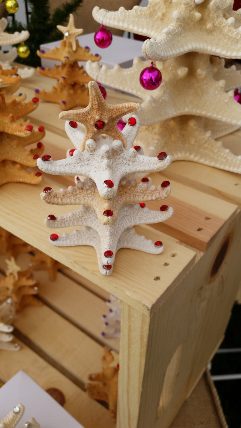Starfish Christmas Tree Decoration, Rhinestone Starfish Christmas Tree
