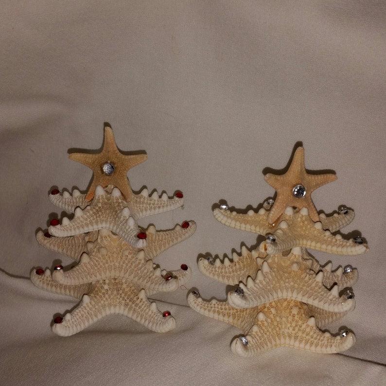 Starfish Christmas Tree Decoration, Rhinestone Starfish Christmas Tree