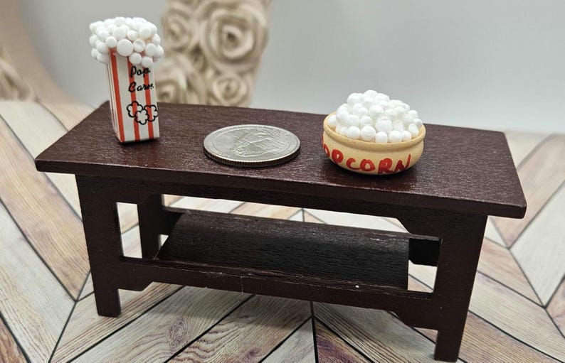 Miniature Dollhouse Popcorn I Miniature Doll Movie Snacks I Miniature Food I 1:12 Scale Dollhouse Accessories I Bowl Or Box Of Popcorn