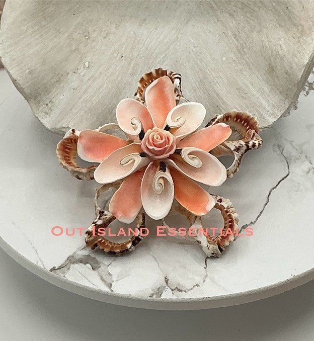 Rubita Rose Snowflake Or Cross | Seashell Ornament | Seashell Christmas Ornament | Shell Cross | Coastal Ornaments | Coastal Christmas