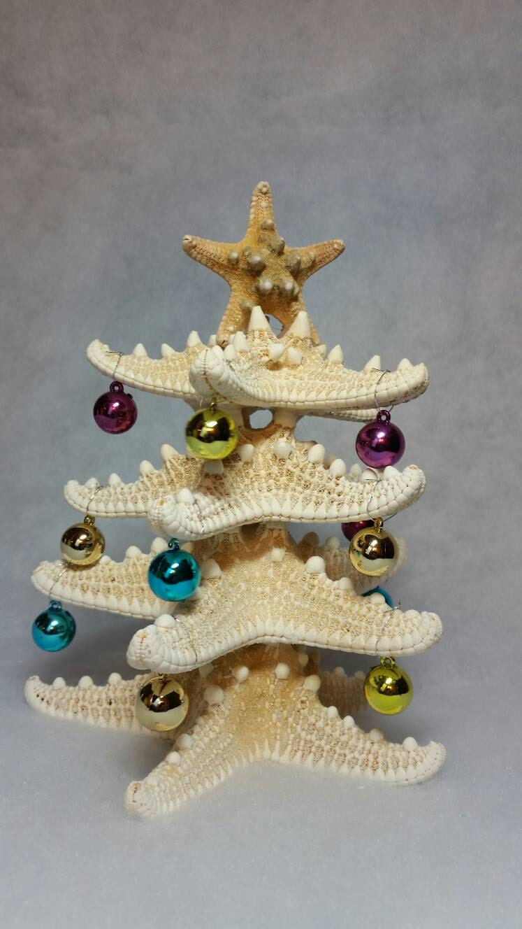 Starfish Christmas Tree Decoration I Coastal Christmas Starfish Tree I Starfish Tabletop Christmas Tree I Table Top Christmas Tree