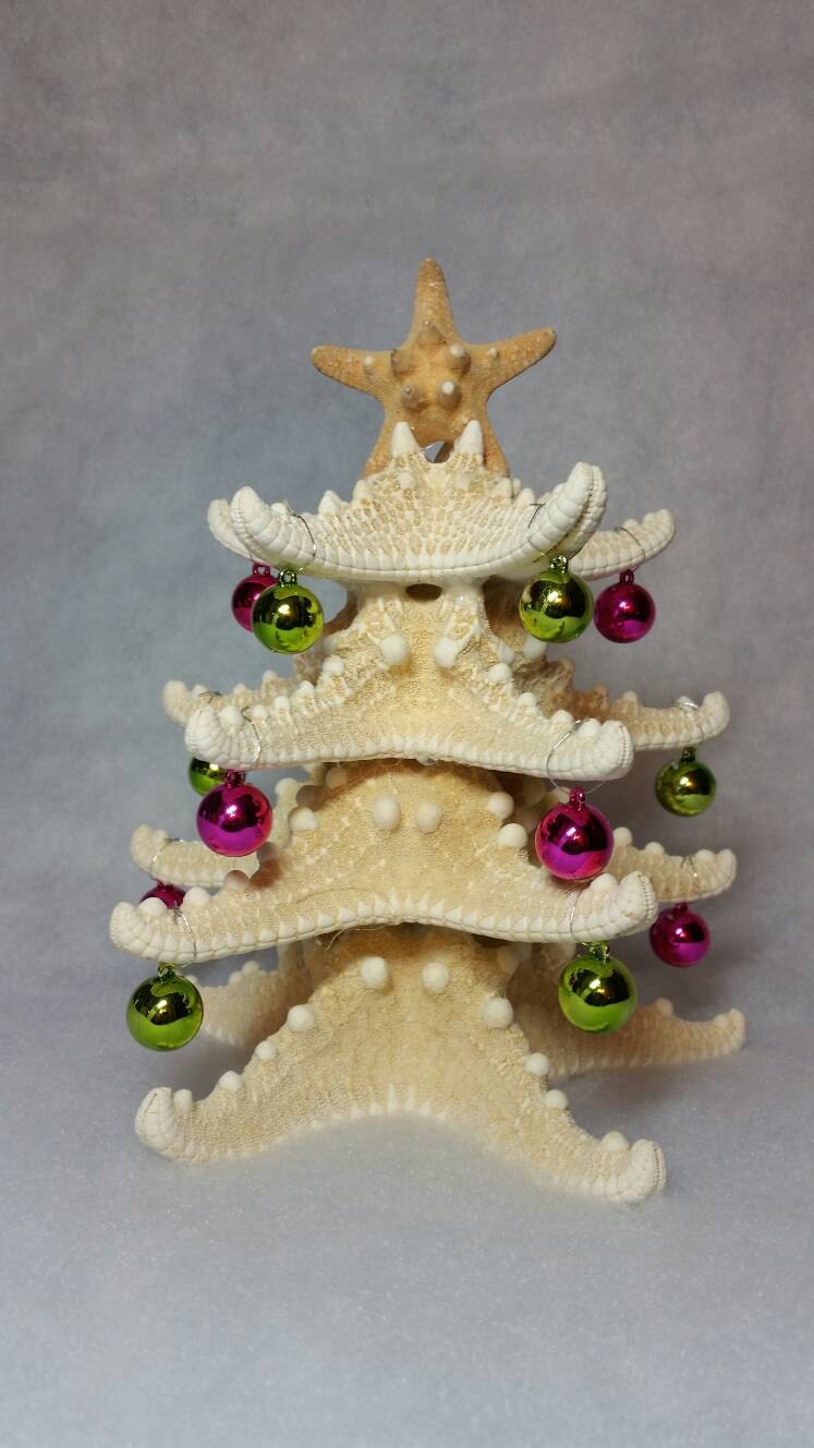 Starfish Christmas Tree Decoration, Rhinestone Starfish Christmas Tree, Starfish Beach Christmas Tree, Table Top Christmas Tree
