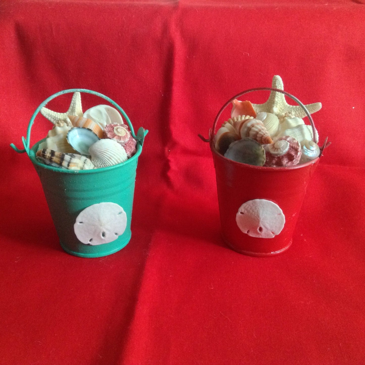 Beach Bucket Ornament I Starfish Christmas Ornament I Coastal Christmas Ornament I Seashell Christmas Ornament I Seashell Wedding Favor