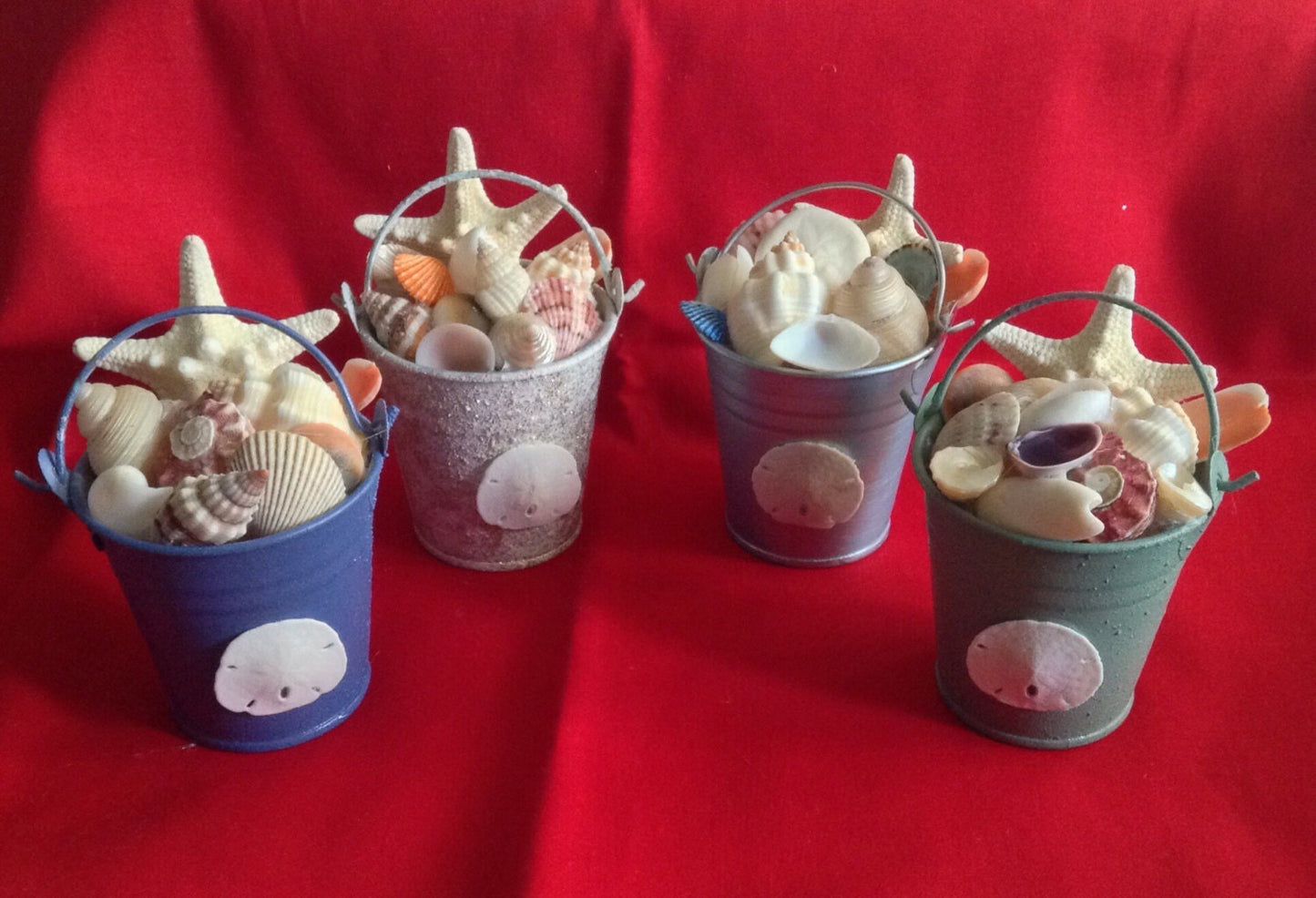 Beach Bucket Ornament I Starfish Christmas Ornament I Coastal Christmas Ornament I Seashell Christmas Ornament I Seashell Wedding Favor
